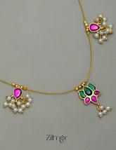 NV101957- Kemp Lotus Pearl Hanging Invisible Necklace 2-Zilmor